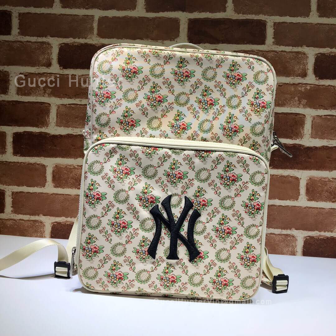 Gucci Medium Backpack With NY Yankees Patch White 536724